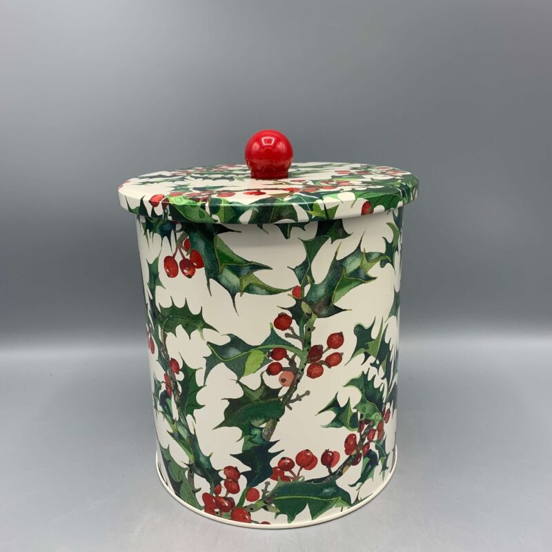 Tin Biscuit Barrel Holly