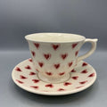 Large Teacup & Saucer Double Heart