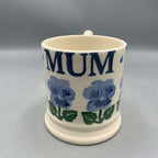 1/2 Pint Mug Blue Pansies Mum