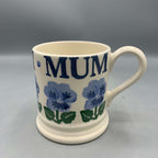 1/2 Pint Mug Blue Pansies Mum