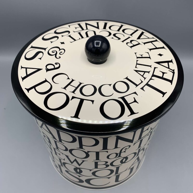 Tin Biscuit Barrel Black Toast