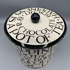 Tin Biscuit Barrel Black Toast
