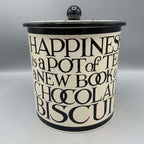 Tin Biscuit Barrel Black Toast