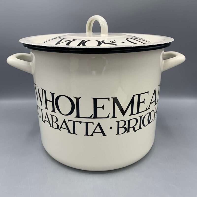 Enamel Bread Bin Black Toast