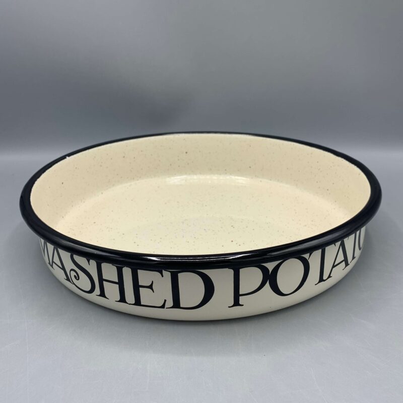 Enamel Pie Dish Savory Black Toast