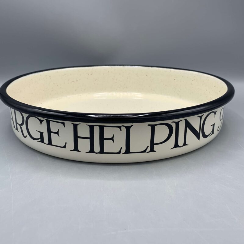 Enamel Pie Dish Sweet Black Toast