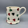 1/2 Pint Mug Red &amp; Green Hearts