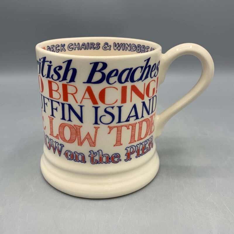 1/2 Pint Mug Red & Blue Toast Seaside