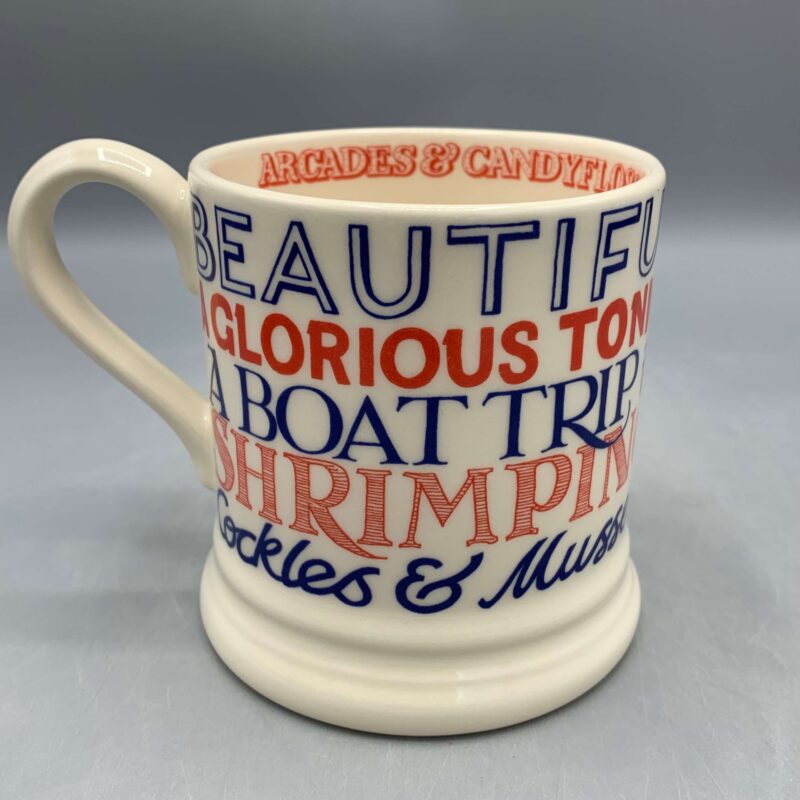 1/2 Pint Mug Red & Blue Toast Seaside