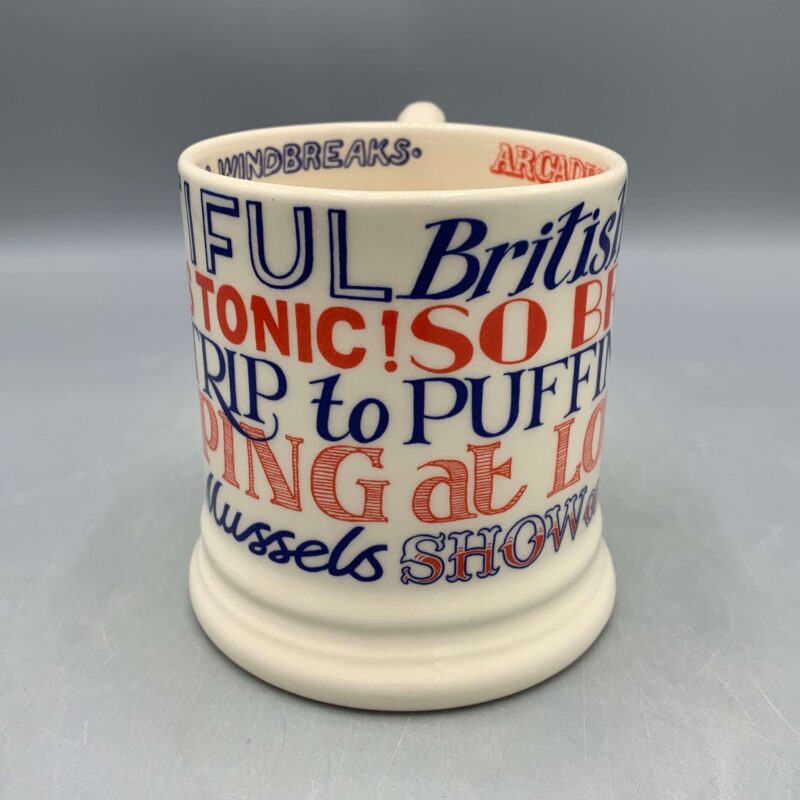 1/2 Pint Mug Red & Blue Toast Seaside