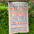 Tea Towel Red & Blue Toast