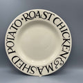 10 1/2 Inch Plate Black Toast Roast Chicken