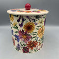 Tin Biscuit Barrel Garden Flowers