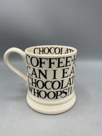 1/2 Pint Mug Black Toast All Over Writing