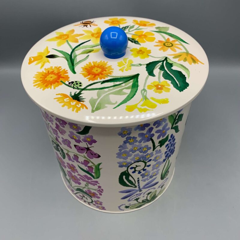 Tin Biscuit Barrel Wild Flowers