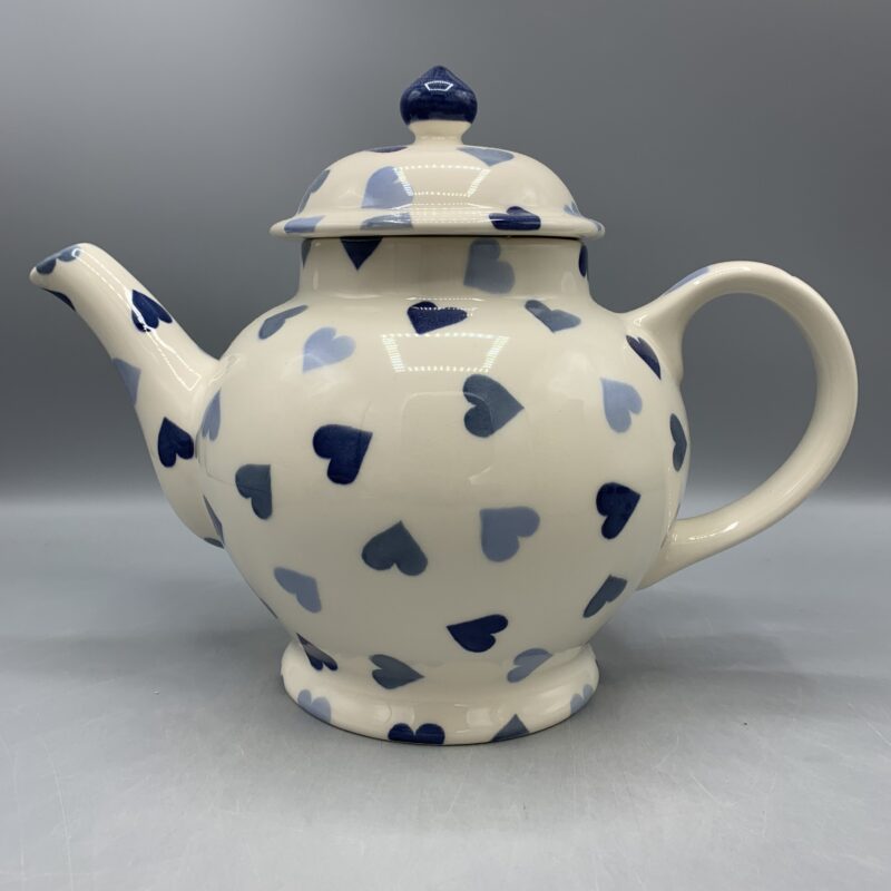 4 Mug Teapot Blue Hearts B Choice