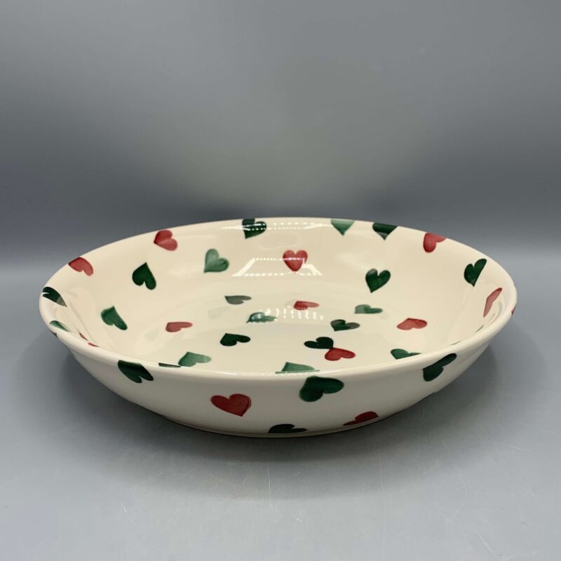 Medium Pasta Bowl Red & Green Hearts