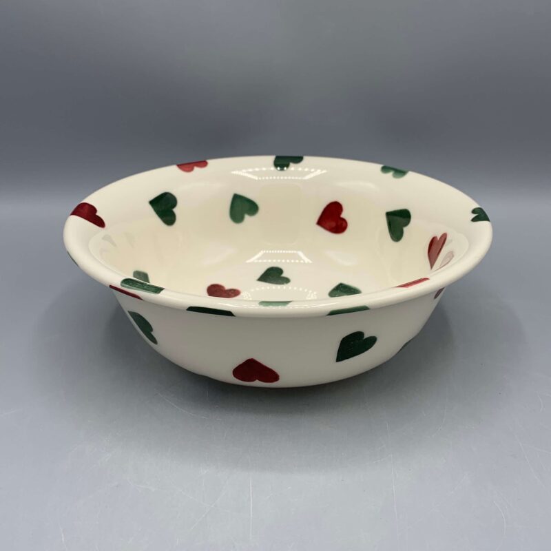 Cereal Bowl Red &amp; Green Hearts