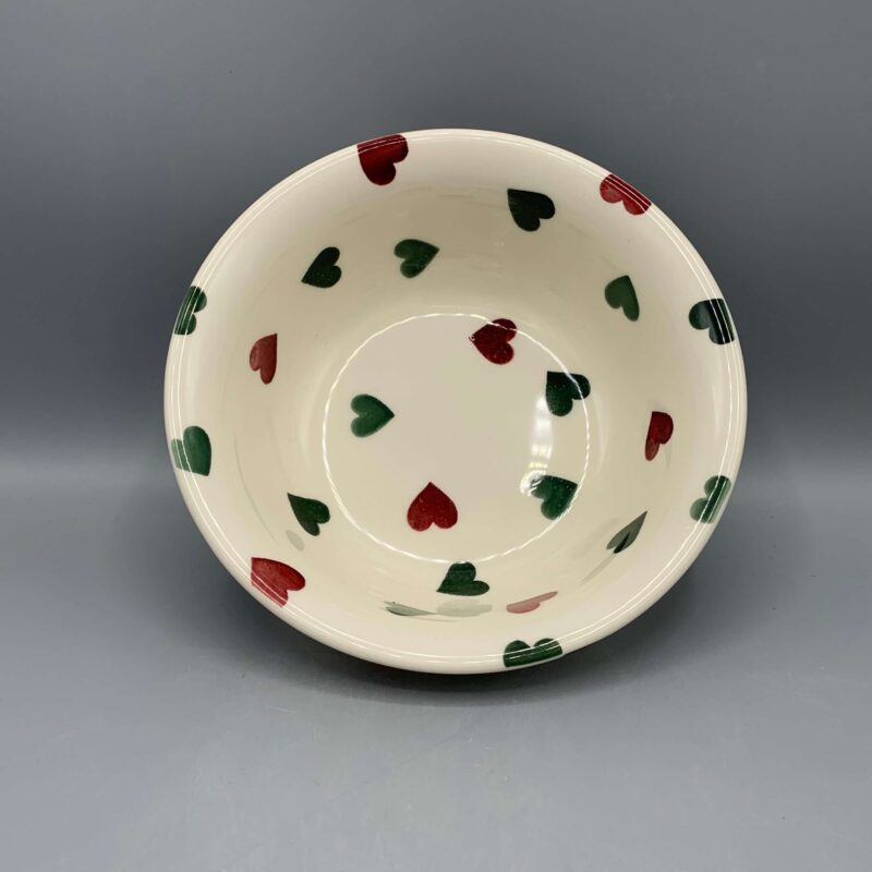 Cereal Bowl Red &amp; Green Hearts