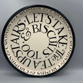 Round Tin Tray Black Toast