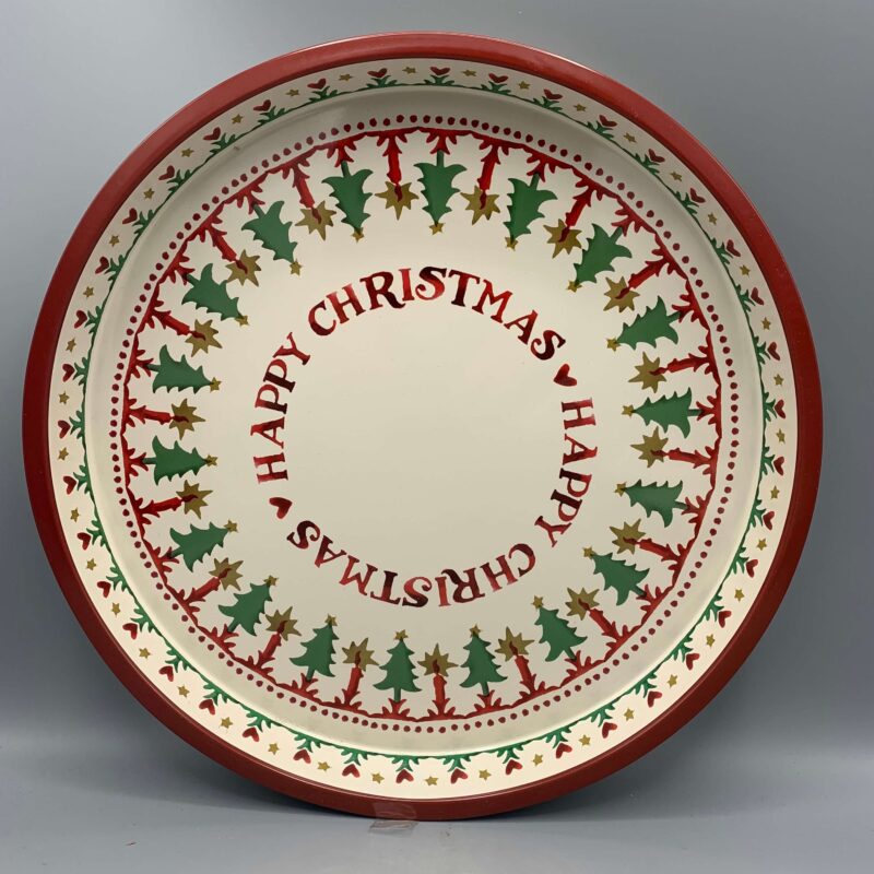 Round Tin Tray Christmas Joy