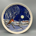 Flat Serving Plate Midnight Robin
