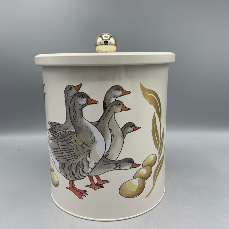 Tin Biscuit Barrel Six Geese A-Laying