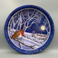 Round Tin Tray Midnight Robin