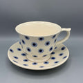 Large Teacup & Saucer Double Dot