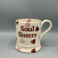 1/2 Pint Mug Pink Hearts Soul Sisters