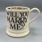 1/2 Pint Mug Black Toast Will You Marry Me