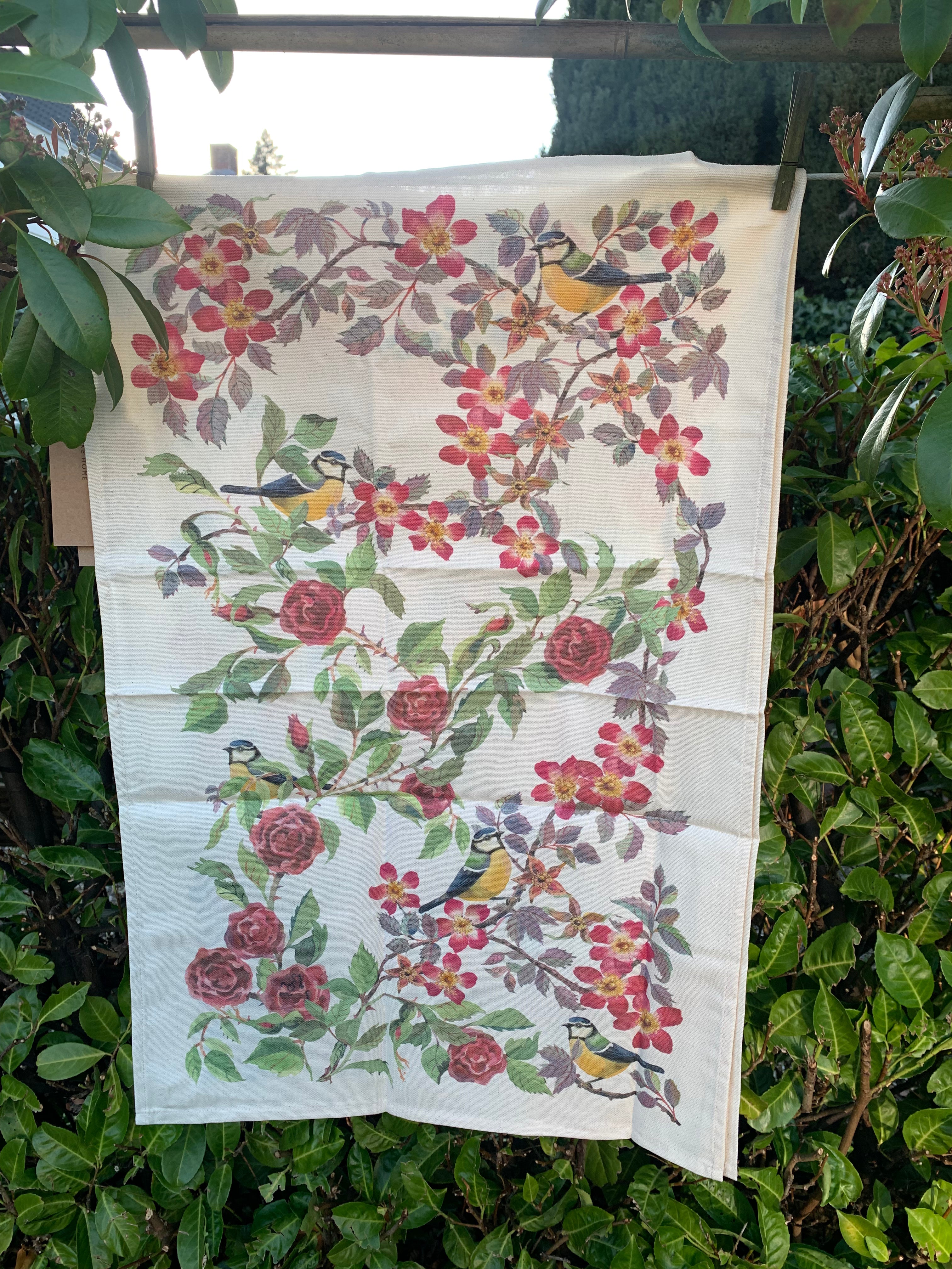 Tea Towel Birds In The Garden