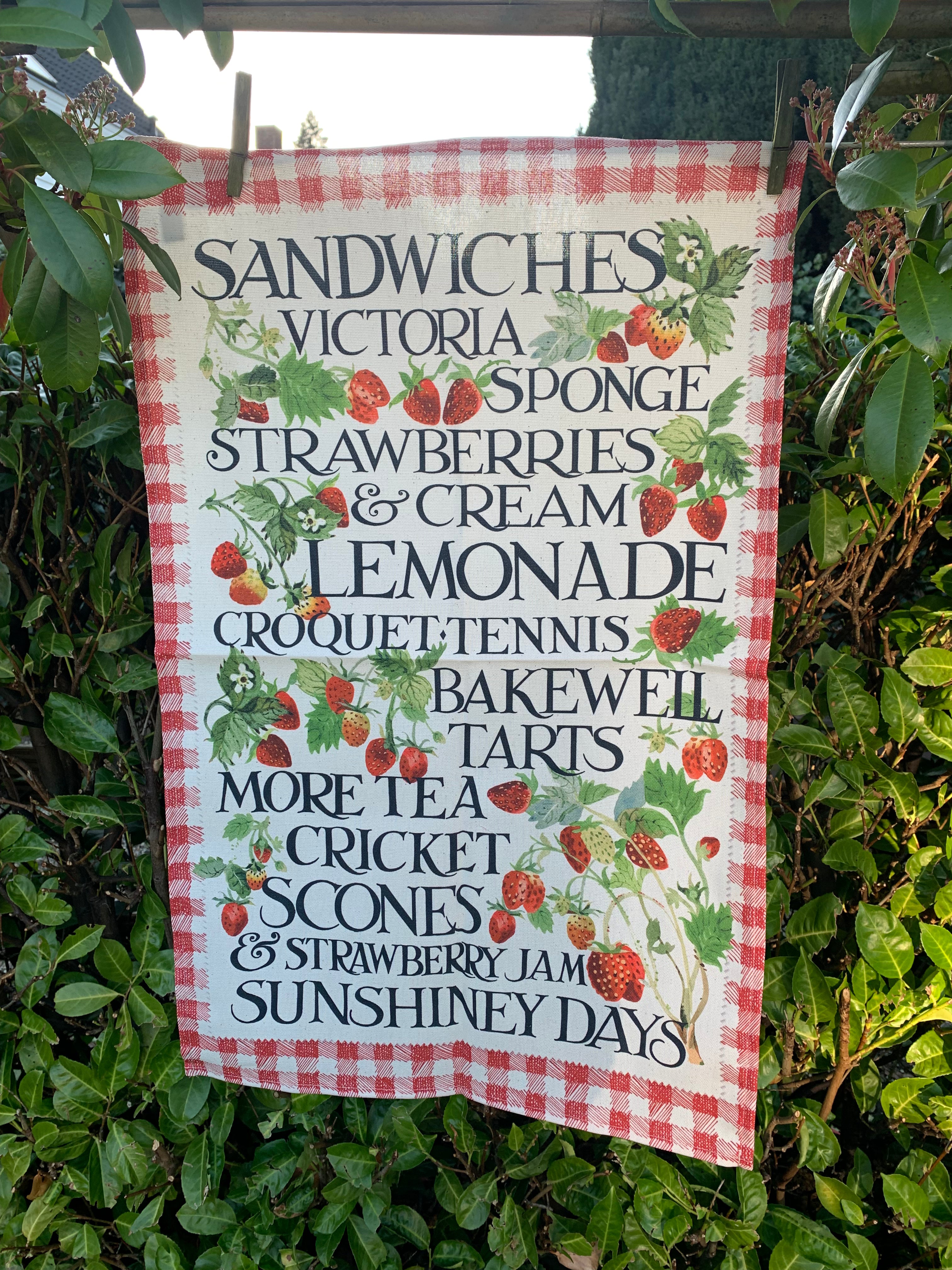 Tea Towel Strawberries & Gingham
