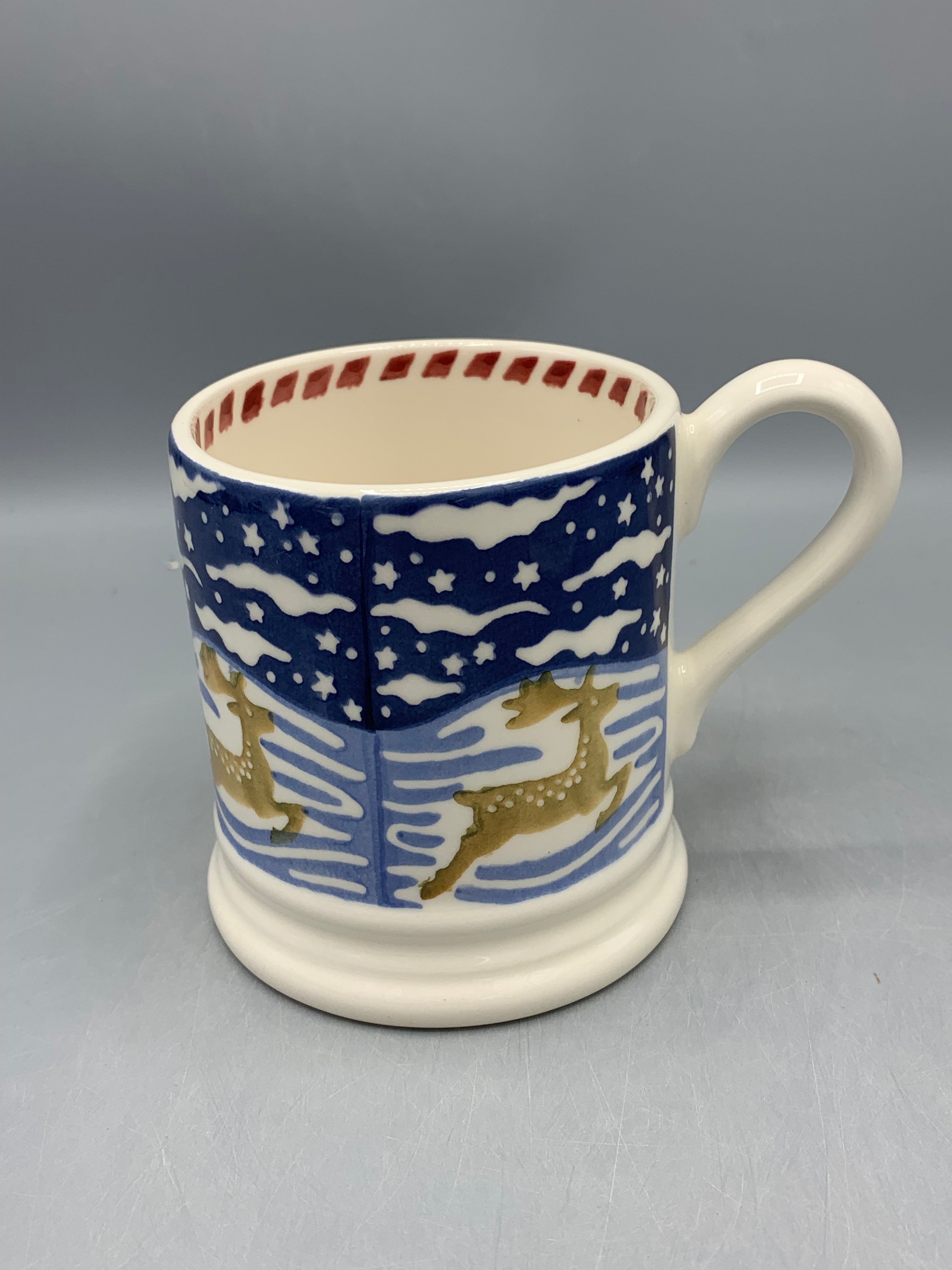 1/2 Pint Mug Green Christmas Icons, Deer
