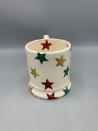 1/2 Pint Mug Red Green & Gold Star B Keus