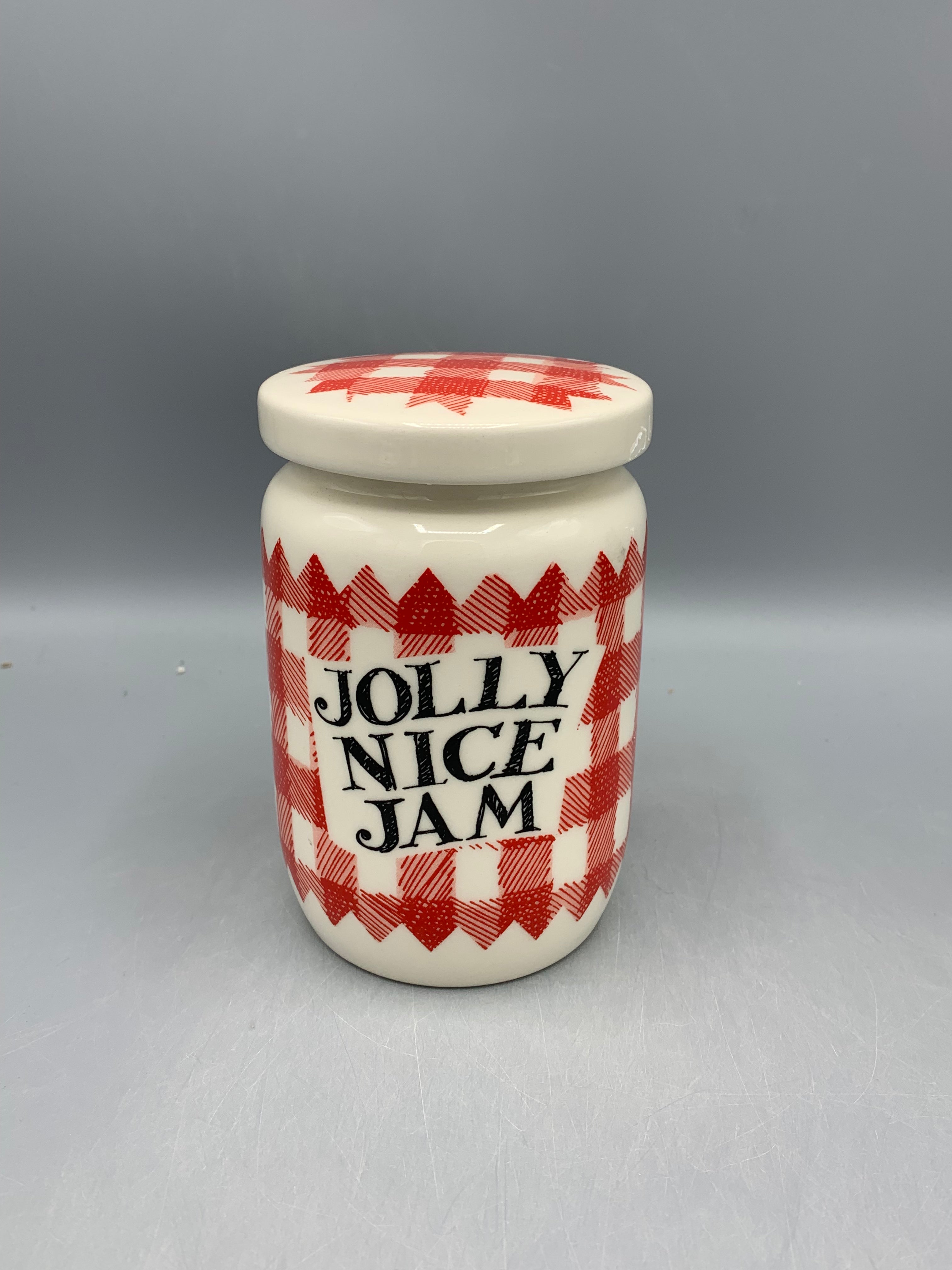 Medium Jam Jar With Lid Gingham, Jolly Good B Keus