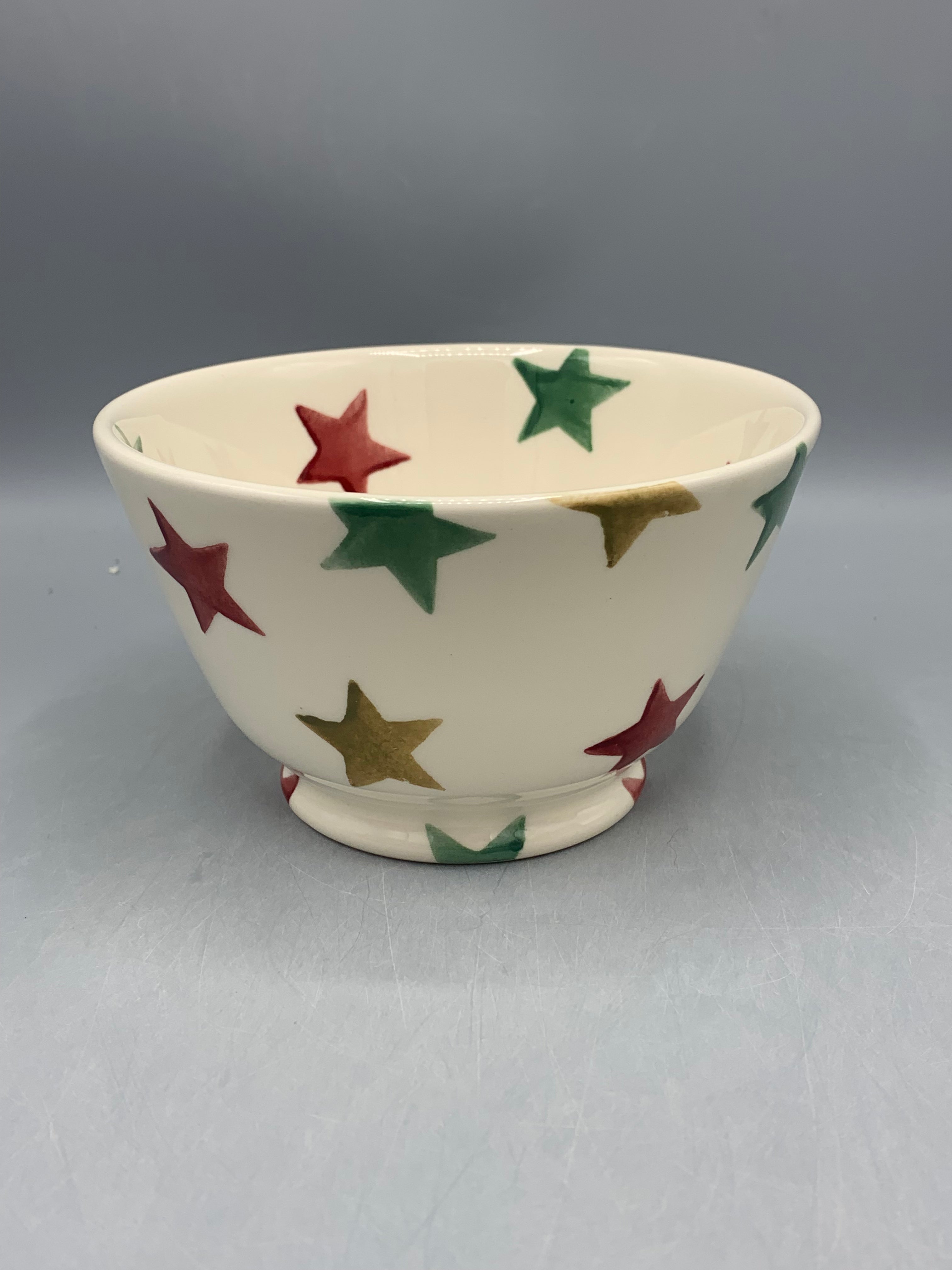 Small Old Bowl Red Green & Gold Star B Keus