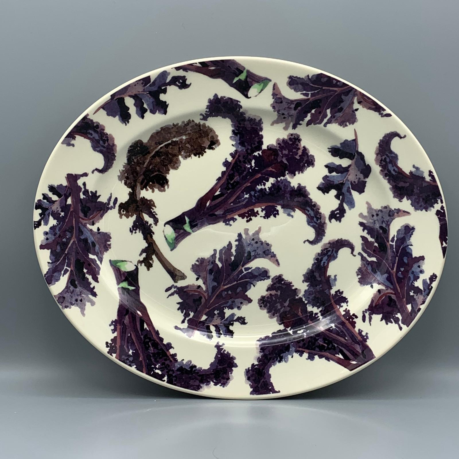 Medium Oval Platter Vegetable Garden Kale