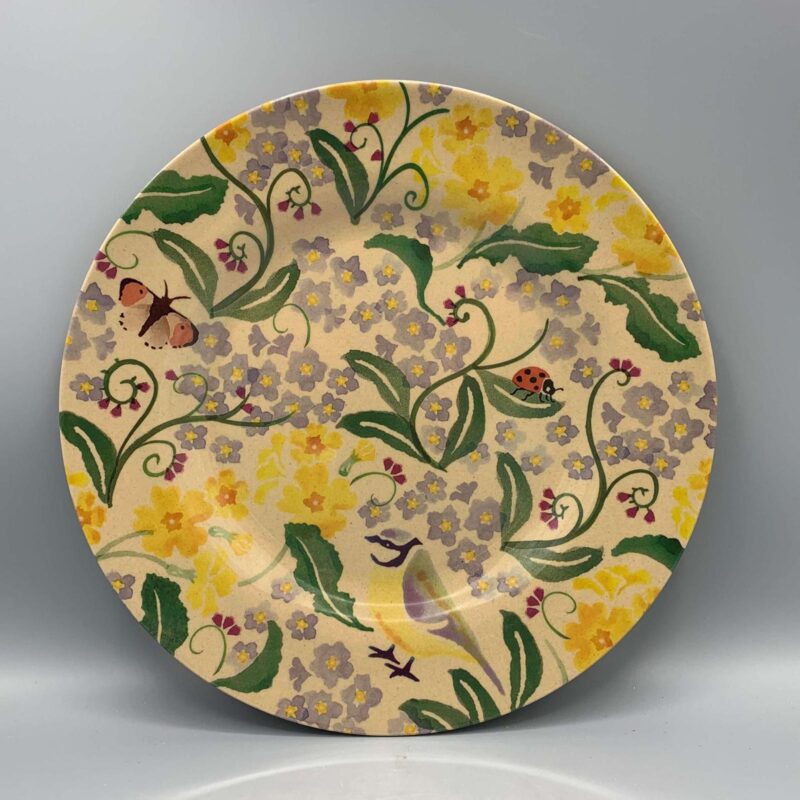 Rice Husk Plate Forget Me Not & Primrose